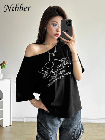 Casual Womens T-Shirt - 2024 Summer Street Style Top - ZOOMNSTORE