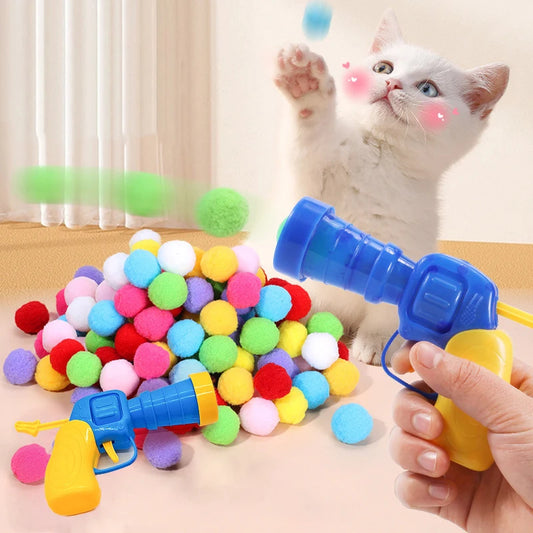 Cat Plush Ball Shooter - Mini Silent Toy for Stress Relief and Play - ZOOMNSTORE
