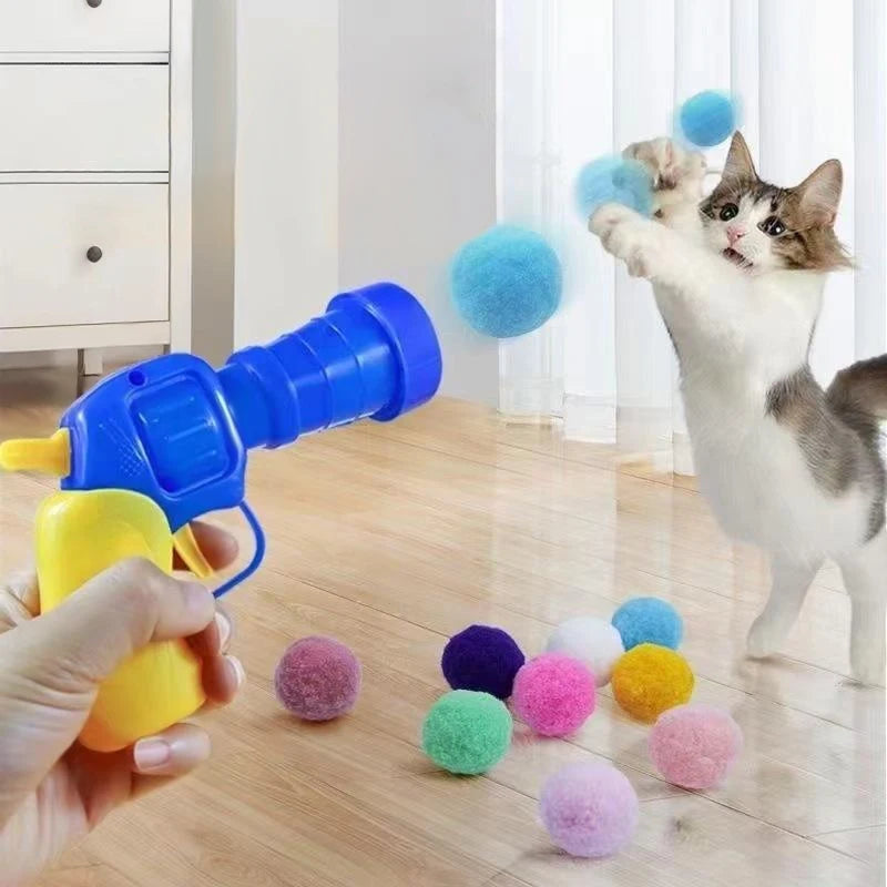 Cat Plush Ball Shooter - Mini Silent Toy for Stress Relief and Play - ZOOMNSTORE