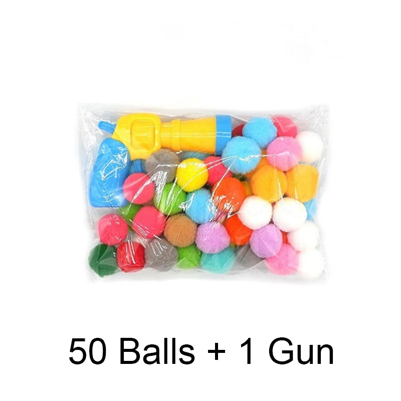 Cat Plush Ball Shooter - Mini Silent Toy for Stress Relief and Play - ZOOMNSTORE