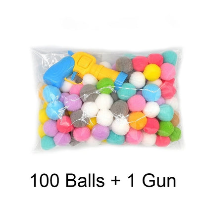 Cat Plush Ball Shooter - Mini Silent Toy for Stress Relief and Play - ZOOMNSTORE