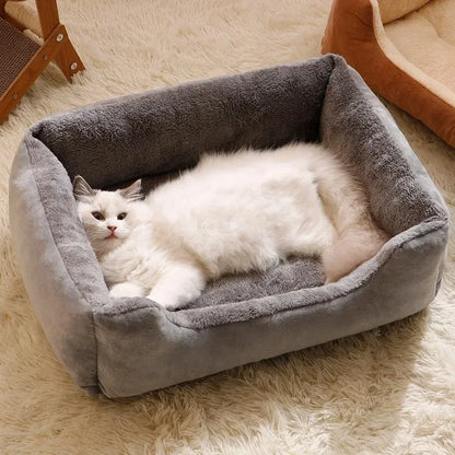 Bed for Cats Pet Products Cushions Kitten Winter Accessories Dog All Houses Supplies Things Accessory Habitats Basket House Beds - ZOOMNSTORE