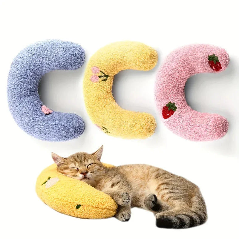 Cat Calming Pillow - Ultra Soft Half Donut Plush Cat Sleep Aid Cushion - ZOOMNSTORE
