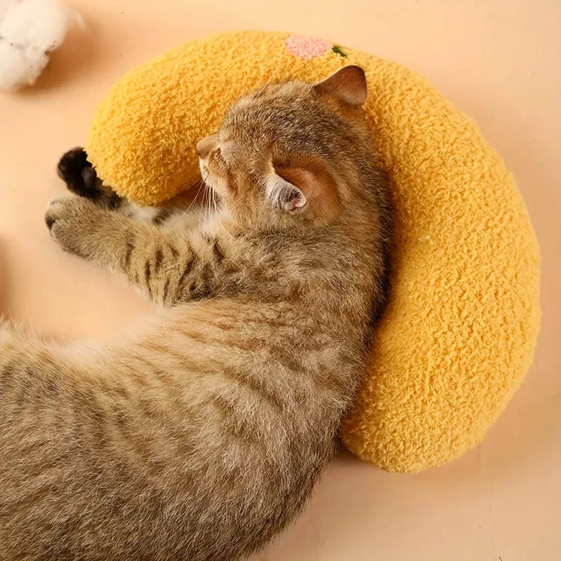 Cat Calming Pillow - Ultra Soft Half Donut Plush Cat Sleep Aid Cushion - ZOOMNSTORE