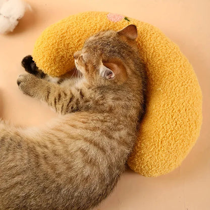 Cat Calming Pillow - Ultra Soft Half Donut Plush Cat Sleep Aid Cushion - ZOOMNSTORE