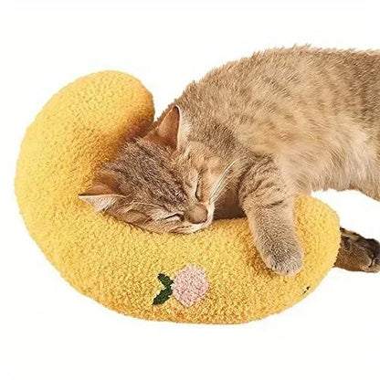 Cat Calming Pillow - Ultra Soft Half Donut Plush Cat Sleep Aid Cushion - ZOOMNSTORE