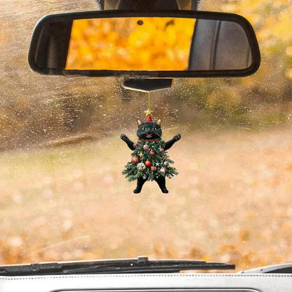 Cute Cat Christmas Tree Pendant - Hanging Ornament for Car and Backpack - ZOOMNSTORE