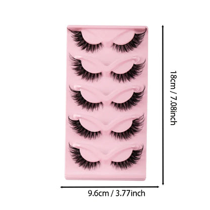 Faux Mink Cat Eye Lashes - 5 Pairs Natural Long Winged Fake Eyelashes - ZOOMNSTORE