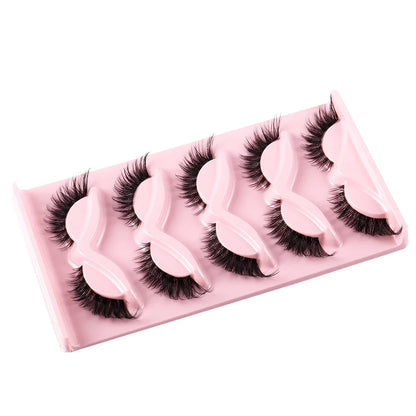 Faux Mink Cat Eye Lashes - 5 Pairs Natural Long Winged Fake Eyelashes - ZOOMNSTORE