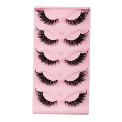 Faux Mink Cat Eye Lashes - 5 Pairs Natural Long Winged Fake Eyelashes - ZOOMNSTORE