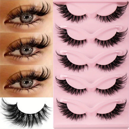 Cat Eye Fake Eyelashes - 3 Boxes 15 Pairs Natural Long Winged Lashes - ZOOMNSTORE