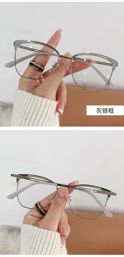 Cat Eye Glasses - Retro Blue Light Glasses With Photochromic Clear Lenses For Women - ZOOMNSTORE