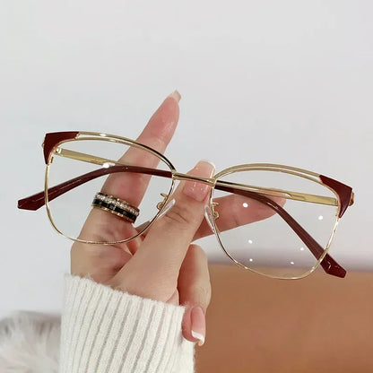 Cat Eye Glasses - Retro Blue Light Glasses With Photochromic Clear Lenses For Women - ZOOMNSTORE