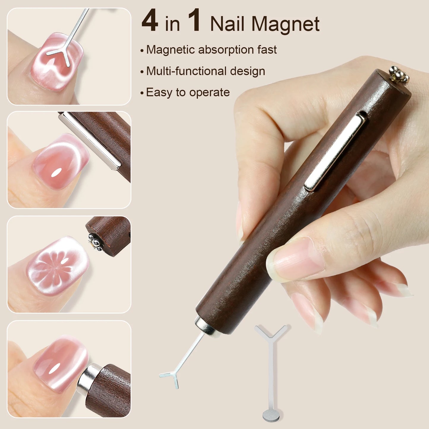 Cat Eye Magnet Stick – 3 In 1 Magnetic Gel Nail Tool | Manicure Accessories - ZOOMNSTORE