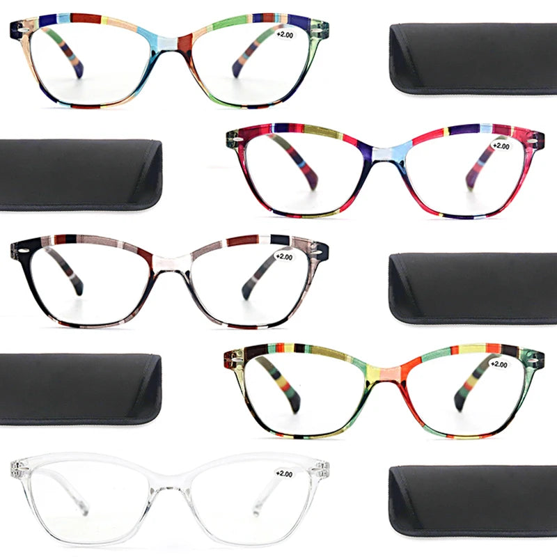 Cat Eye Reading Glasses - Stylish Women Presbyopic Glasses With Rivet Frame - ZOOMNSTORE