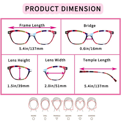 Cat Eye Reading Glasses - Stylish Women Presbyopic Glasses With Rivet Frame - ZOOMNSTORE