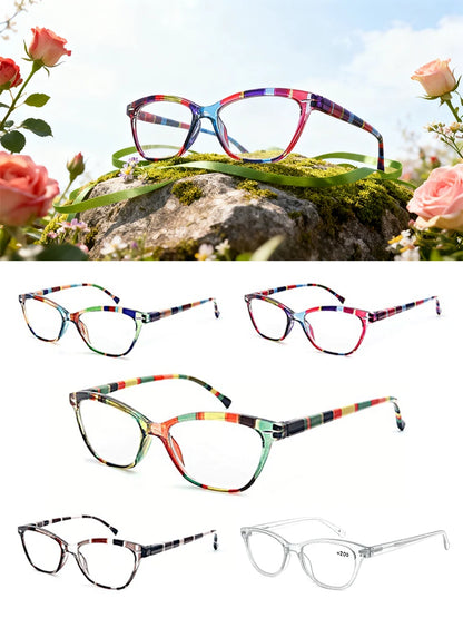 Cat Eye Reading Glasses - Stylish Women Presbyopic Glasses With Rivet Frame - ZOOMNSTORE