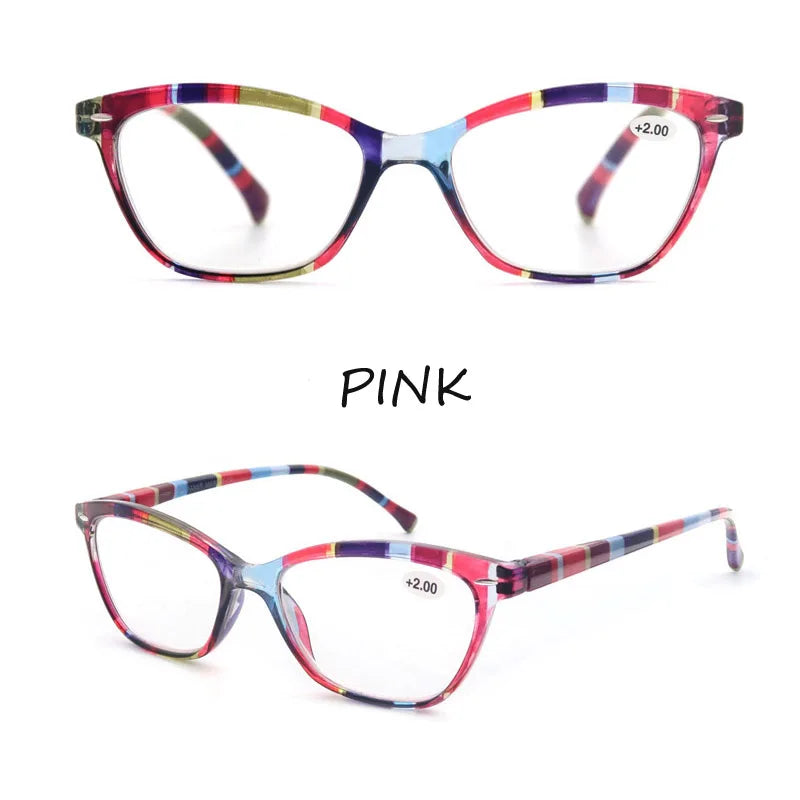 Cat Eye Reading Glasses - Stylish Women Presbyopic Glasses With Rivet Frame - ZOOMNSTORE