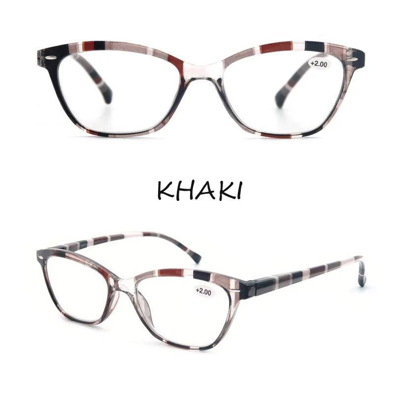 Cat Eye Reading Glasses - Stylish Women Presbyopic Glasses With Rivet Frame - ZOOMNSTORE