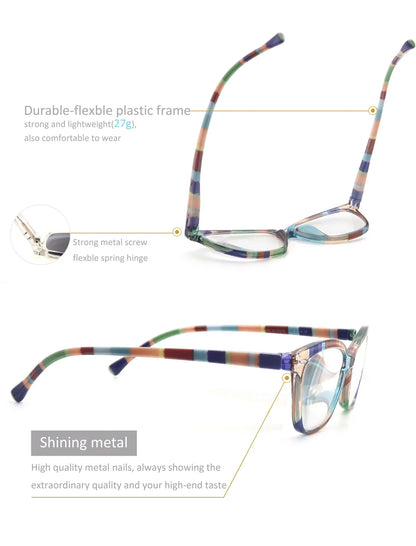 Cat Eye Reading Glasses - Stylish Women Presbyopic Glasses With Rivet Frame - ZOOMNSTORE