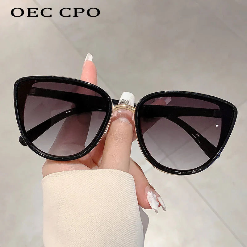 Vintage Cat Eye Sunglasses - Trendy UV400 Mirror Shades for Women - ZOOMNSTORE