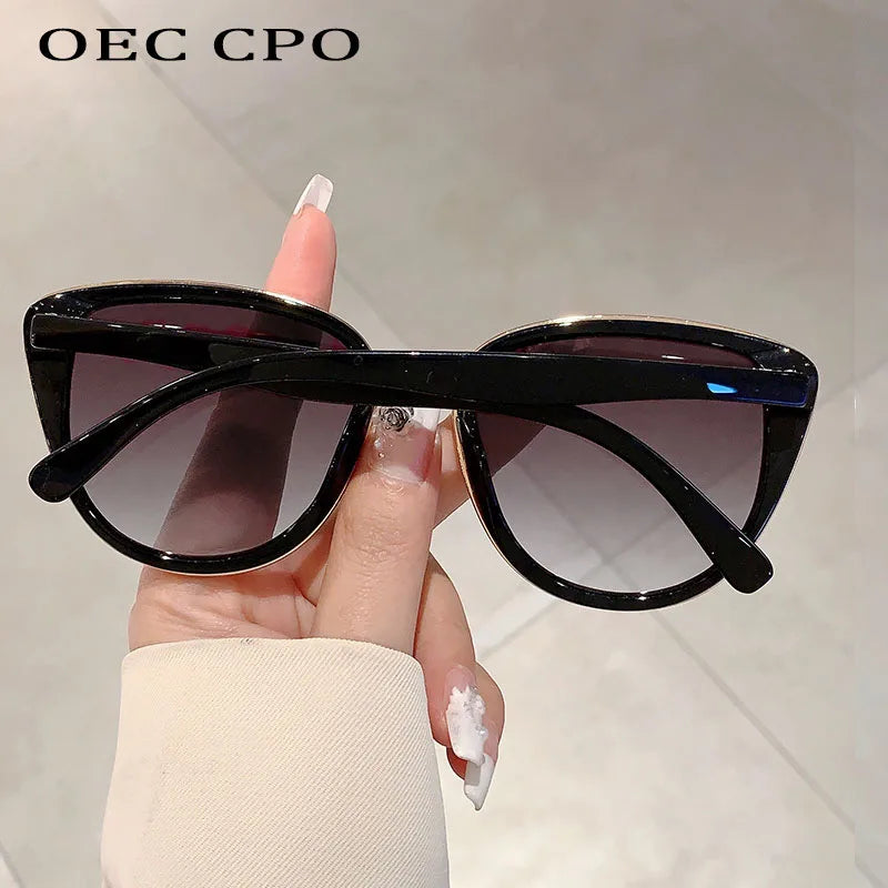 Vintage Cat Eye Sunglasses - Trendy UV400 Mirror Shades for Women - ZOOMNSTORE
