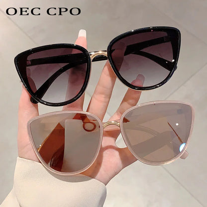 Vintage Cat Eye Sunglasses - Trendy UV400 Mirror Shades for Women - ZOOMNSTORE