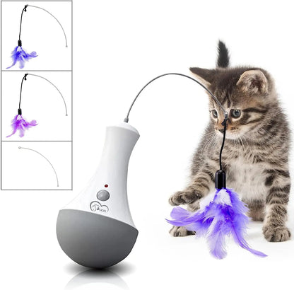Cat Feather Toy - Interactive Automatic Cat Teaser with Silent Motor for Indoor Play - ZOOMNSTORE