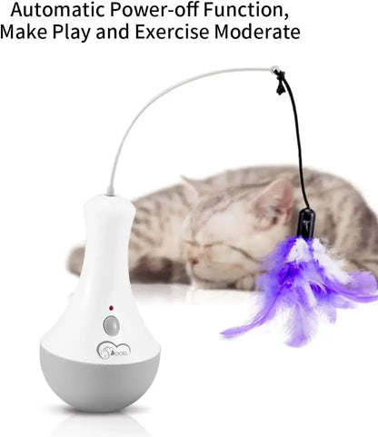 Cat Feather Toy - Interactive Automatic Cat Teaser with Silent Motor for Indoor Play - ZOOMNSTORE