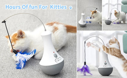 Cat Feather Toy - Interactive Automatic Cat Teaser with Silent Motor for Indoor Play - ZOOMNSTORE