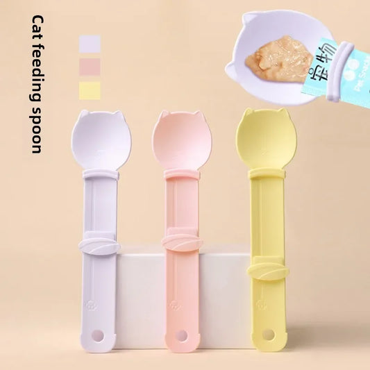 Cat Liquid Snack Feeder - Squeeze Spoon for Pet Food - ZOOMNSTORE