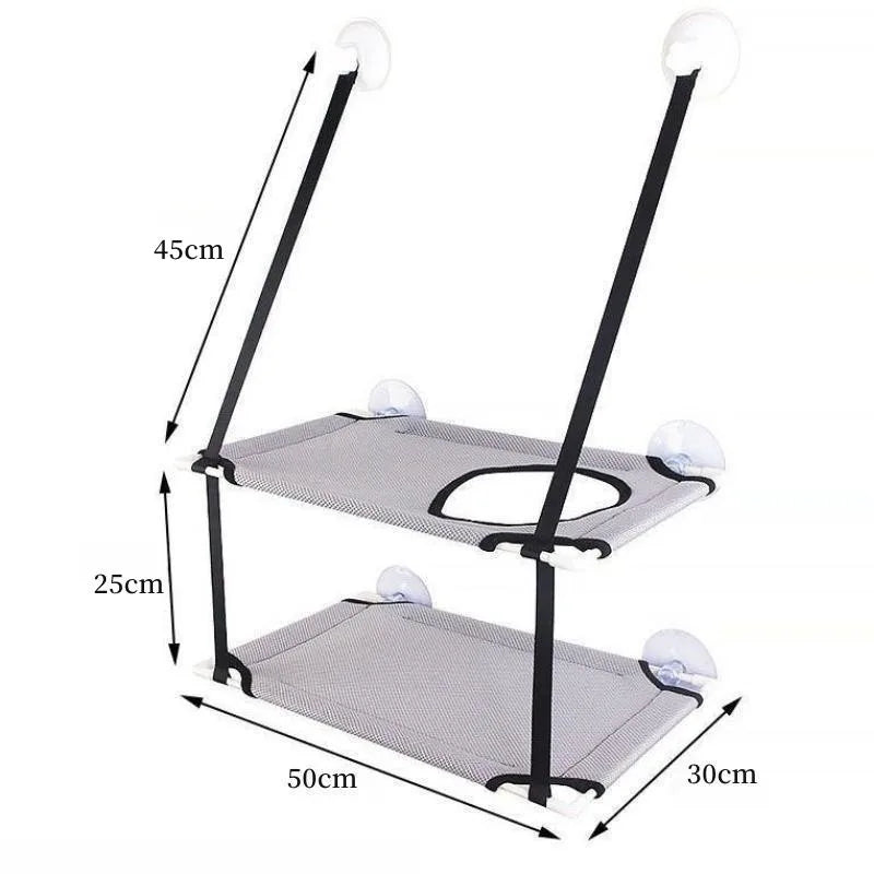 Cat Hammock Window Bed Kitten Sunny Seat Hanging Mount Beds Cat Sofa double-decker tunnels Suction Cup Wall Pet Hanging Winter - ZOOMNSTORE