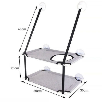 Cat Hammock Window Bed Kitten Sunny Seat Hanging Mount Beds Cat Sofa double-decker tunnels Suction Cup Wall Pet Hanging Winter - ZOOMNSTORE