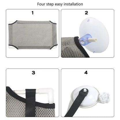 Cat Hammock Window Bed Kitten Sunny Seat Hanging Mount Beds Cat Sofa double-decker tunnels Suction Cup Wall Pet Hanging Winter - ZOOMNSTORE
