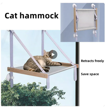 Cat Hammock Window Bed Kitten Sunny Seat Hanging Mount Beds Cat Sofa double-decker tunnels Suction Cup Wall Pet Hanging Winter - ZOOMNSTORE