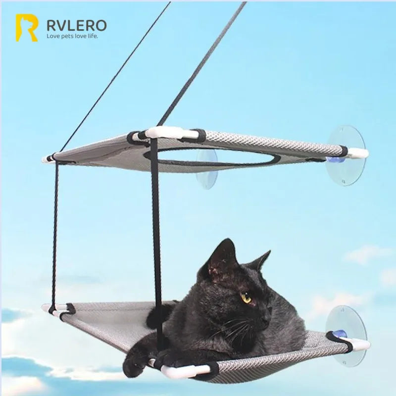 Cat Hammock Window Bed Kitten Sunny Seat Hanging Mount Beds Cat Sofa double-decker tunnels Suction Cup Wall Pet Hanging Winter - ZOOMNSTORE