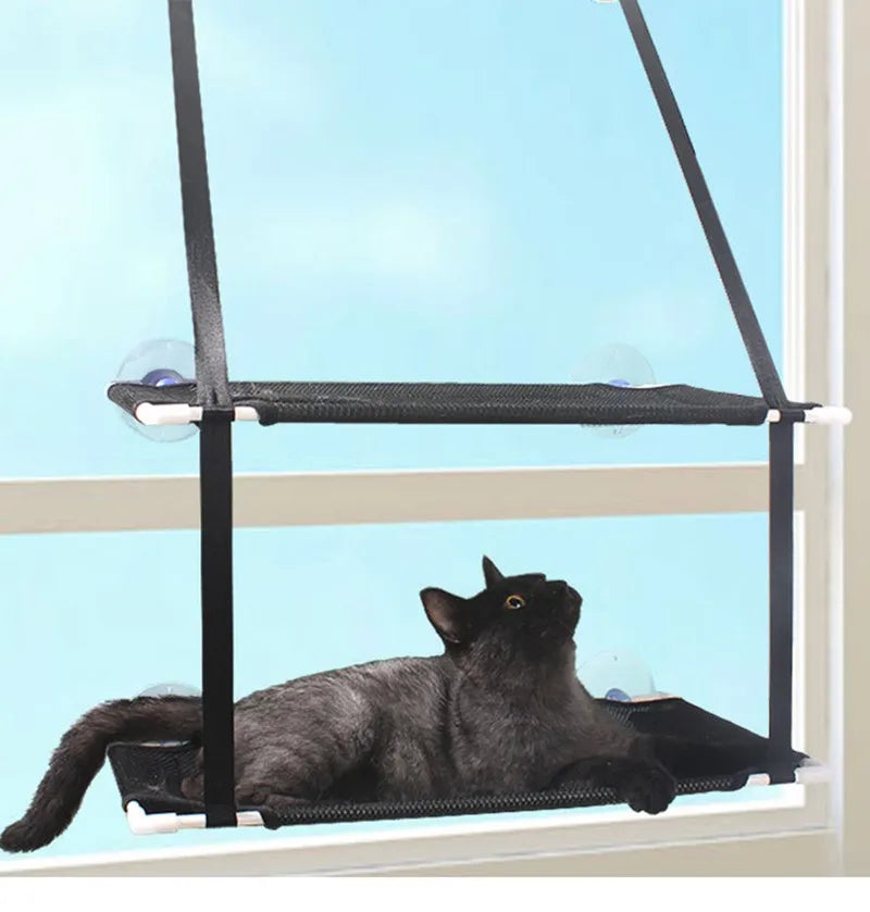 Cat Hammock Window Bed Kitten Sunny Seat Hanging Mount Beds Cat Sofa double-decker tunnels Suction Cup Wall Pet Hanging Winter - ZOOMNSTORE