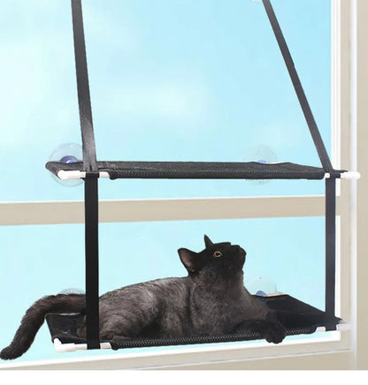 Cat Hammock Window Bed Kitten Sunny Seat Hanging Mount Beds Cat Sofa double-decker tunnels Suction Cup Wall Pet Hanging Winter - ZOOMNSTORE
