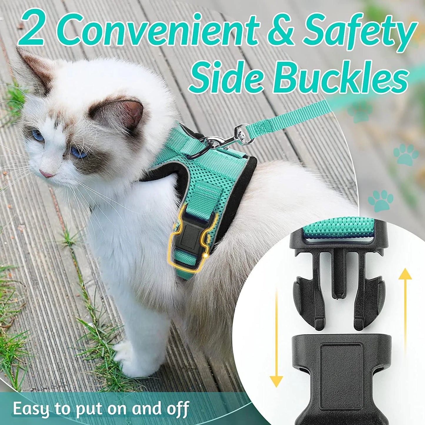 Escape Proof Cat Harness and Leash - Adjustable Soft Vest for Walking - ZOOMNSTORE