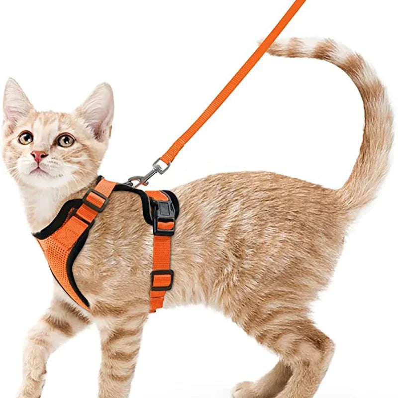 Escape Proof Cat Harness and Leash - Adjustable Soft Vest for Walking - ZOOMNSTORE
