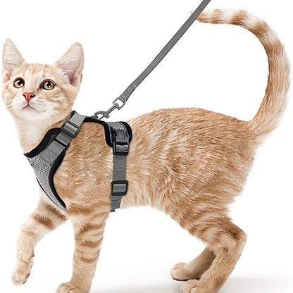 Escape Proof Cat Harness and Leash - Adjustable Soft Vest for Walking - ZOOMNSTORE