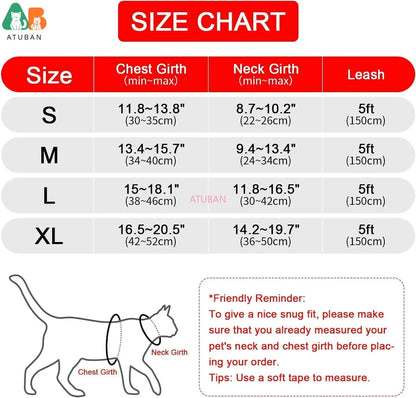 Escape Proof Cat Harness and Leash Set - Adjustable Reflective Vest for Outdoor Walking - ZOOMNSTORE