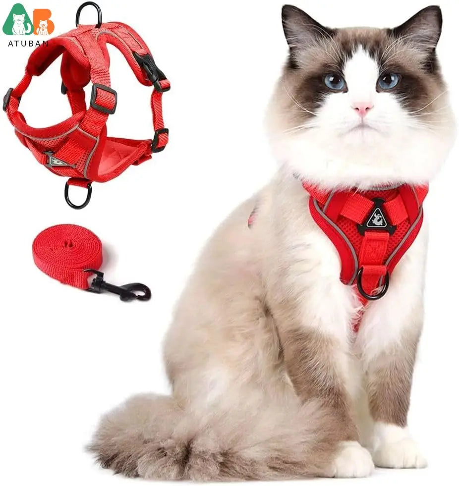 Escape Proof Cat Harness and Leash Set - Adjustable Reflective Vest for Outdoor Walking - ZOOMNSTORE