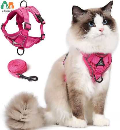 Escape Proof Cat Harness and Leash Set - Adjustable Reflective Vest for Outdoor Walking - ZOOMNSTORE