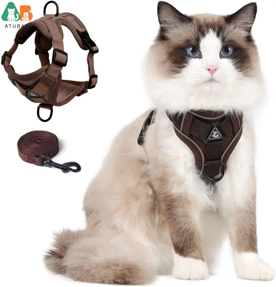Escape Proof Cat Harness and Leash Set - Adjustable Reflective Vest for Outdoor Walking - ZOOMNSTORE