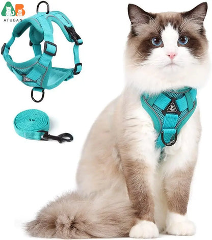 Escape Proof Cat Harness and Leash Set - Adjustable Reflective Vest for Outdoor Walking - ZOOMNSTORE