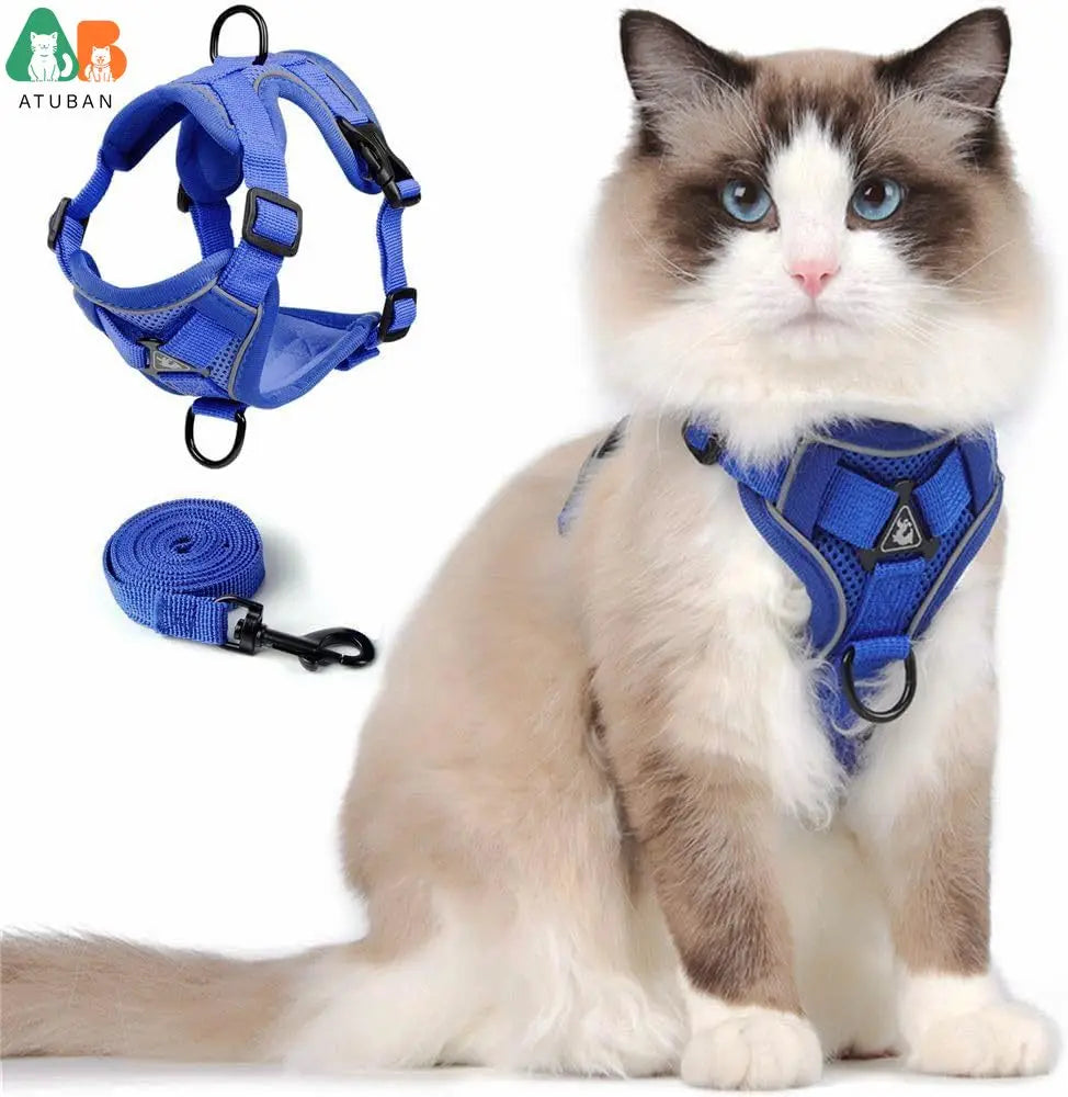 Escape Proof Cat Harness and Leash Set - Adjustable Reflective Vest for Outdoor Walking - ZOOMNSTORE