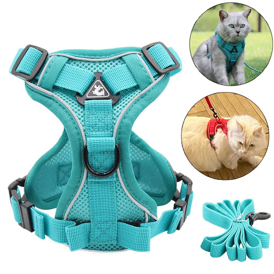 Reflective Cat Harness and Leash Set - Breathable Mesh for Small Dogs and Cats - ZOOMNSTORE