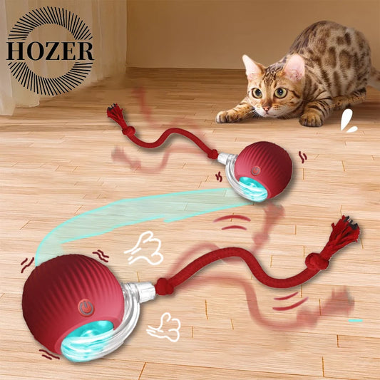 Interactive Cat Toy - Automatic Rolling Ball with Faux Tail - ZOOMNSTORE