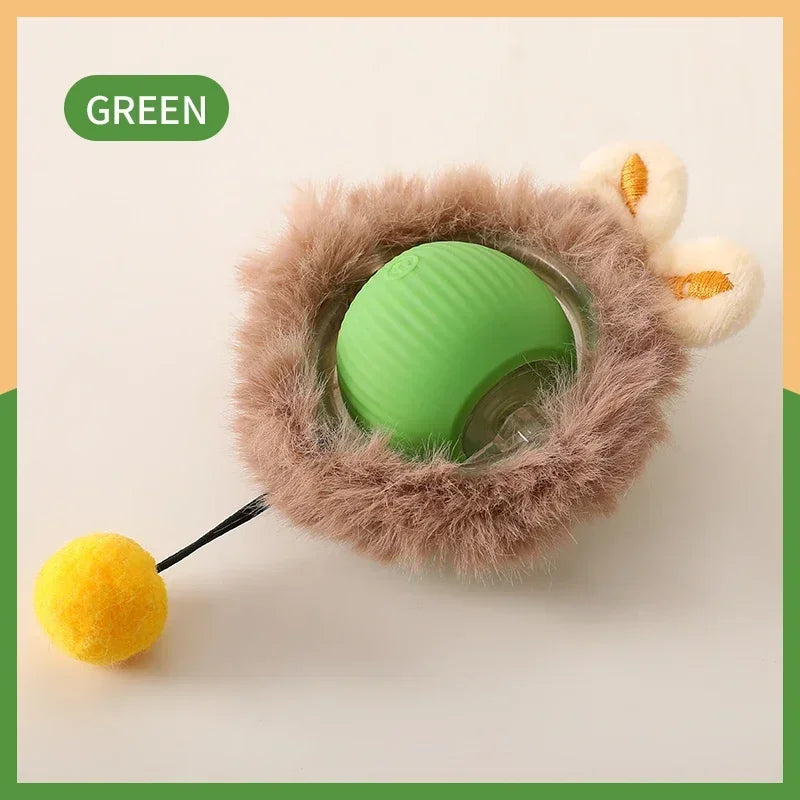 Interactive Cat Toy - Automatic Rolling Ball with Faux Tail - ZOOMNSTORE